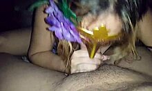 wife gives a homemade blowjob in casual setting