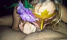 wife gives a homemade blowjob in casual setting