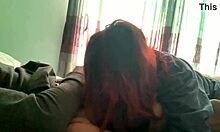 Latina teen devours my monster cock without knowing I'm recording.