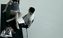 glamorous european beauty bent over enjoys getting creamed