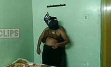 college girl getting wild with boyfriend showing off her boobs