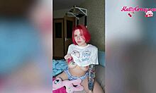 Redhead Teen Plays Pussy with Butt Plug