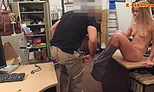 Skinny blond babe gets pounded by pawn keeper!