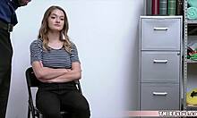 Small tits petite teen gets punished for shoplifting