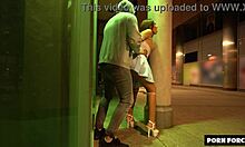 Party chick cheats with risky public fuck