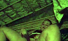 Wet Pussy Enjoys Curved Toy Outdoors