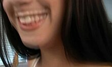 young brunette chick enjoys oral fun