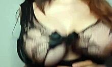 sexy horny tiktoker with huge natural tits in homemade bent over sex