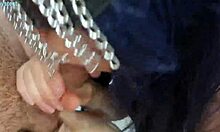 this young wife gives an amazing blowjob in cosplay, swallowing close-up 😍