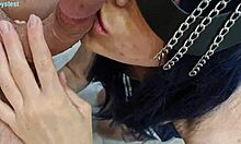 this young wife gives an amazing blowjob in cosplay, swallowing close-up 😍