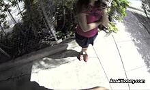 I watch broke teen 18+ transition from payphone to sucking cock outdoors