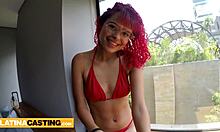 Cute amateur latina redhead 18yo railed in missionary, deepthroat, and cumshot casting