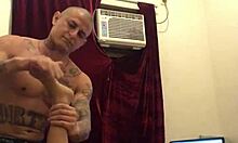 Sexy little asian with tattoos enjoys homemade riding