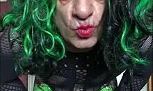 sissy homemade bisexual crossdressing handjob leads to cumshot swallow