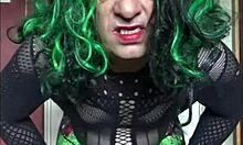 sissy homemade bisexual crossdressing handjob leads to cumshot swallow