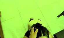 Sanjuanina bends over for her cousin, getting her saggy tits fucked and filled with cum.