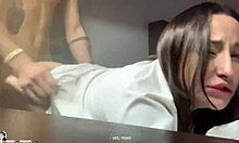 saw her masturbate and decided to fuck her cum in mouth