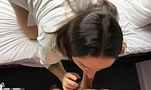 saw her masturbate and decided to fuck her cum in mouth