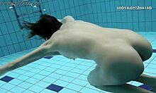 Gazel Podvodkova shows off her naked beauty underwater in a stunning display.