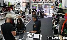 Amateur gets shown the back room where this babe gets screwed with oral and doggystyle