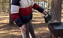 Blowjob in public! This couple gets wild outdoor with intense sucking action