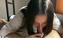 saw her masturbate and decided to fuck her cum in mouth