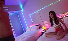 Super beautiful slender high school girl with perfect ass gets creampie.