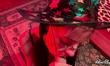 Cute Horny Halloween Witch In Glasses Gets Deepthroat And Anal Creampie While Riding