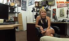 Small tits babe gets drilled hard at the pawnshop.