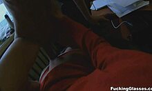 Teen in Glasses Gets Quickie Fuck with Cumshot and Blowjob