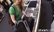 i love how this lovely doxy sucks cock in the shop