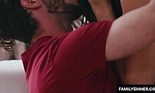 Milf, get that cum on your big tits from the young dude!