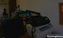 Teen in Glasses Gets Quickie Fuck with Cumshot and Blowjob