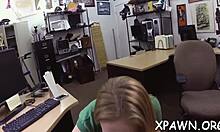 i love how this lovely doxy sucks cock in the shop