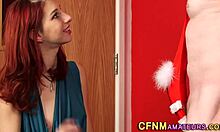 Redhead Sucks And Tugs In Cfnm Scene