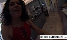 food delivery guy bangs step-siblings in the house