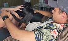 my stepmom shows my girlfriend the art of sucking cock