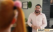 Oh Wow! This Nerdy Redhead Babysitter Finally Gets To Suck Her Employer's Big Cock!