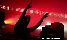 Gfs eating ass and riding dick hard after a wild concert night.