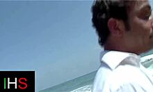 horny male licks swollen pussy at seaside 😏