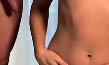 alexa tomas on her knees sucking and swallowing a big cock