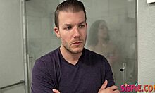 Freya Parker bends over for a sticky cumshot.