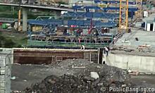 young blonde cutie public sex gng bang threesome with 2 guys with big dicks