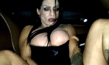 Morena craves pussy lick on Halloween in car
