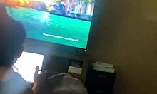 Caregiver watches lesbian porn while I lick her shaved slit. Toys bring her to climax!