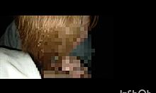 A pair of Japanese lovers indulge in outdoor handjob action