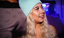 Latina girl teases boyfriend's cock in close-up.