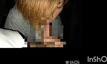 A pair of Japanese lovers indulge in outdoor handjob action