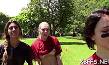 BFF Babes Get Nailed Hard on Thick Jock in Wild Group