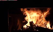 Fun Christmas movies while masturbating with dildo